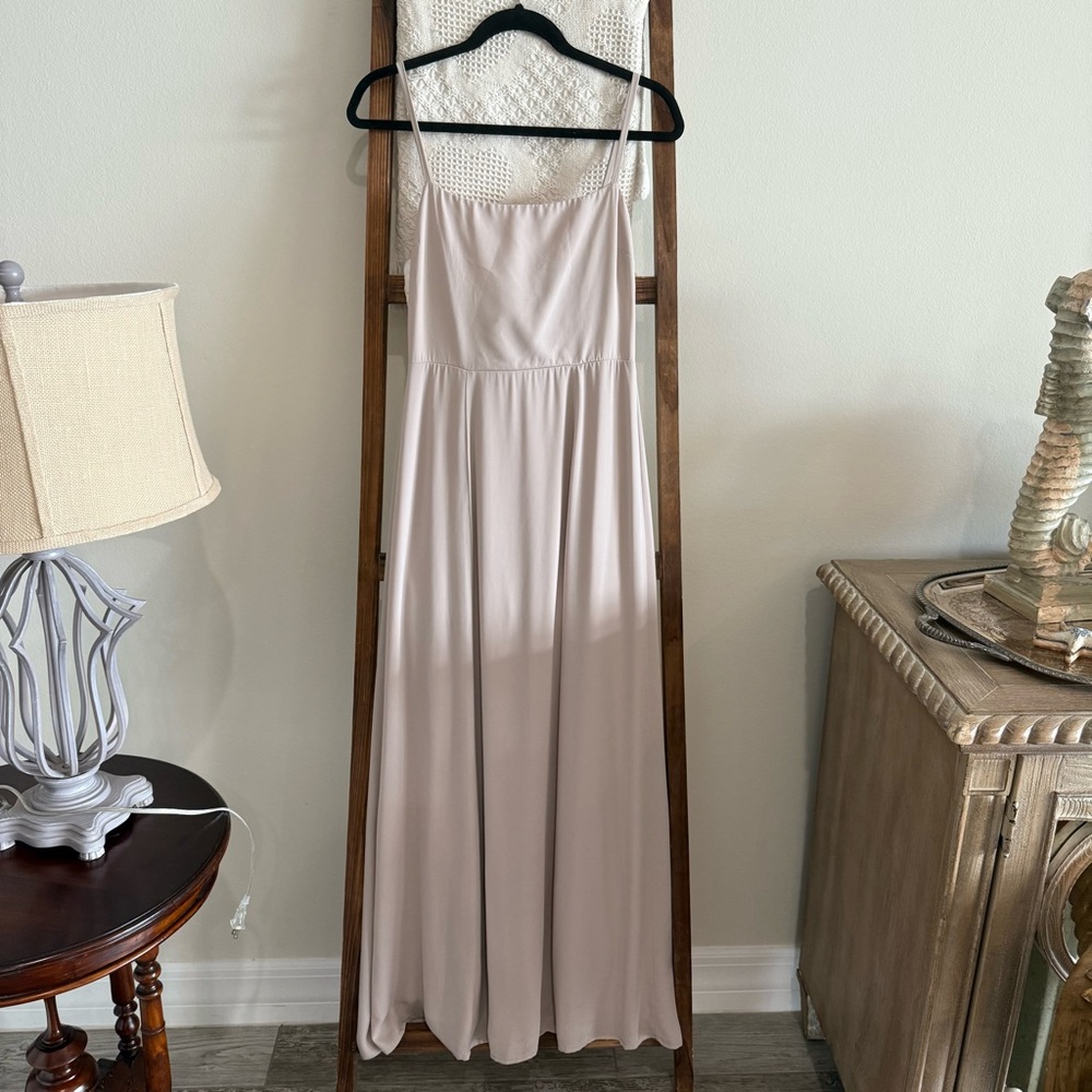Show Me Your Mumu Light Taupe Back Bow Detailed Full Length Gown